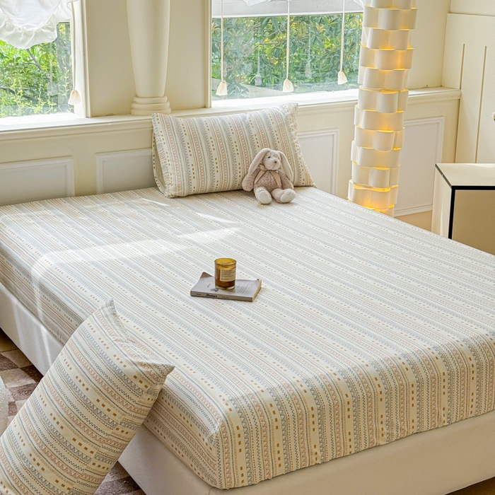 91家纺网 家纺一手货源 找家纺 2025新款全棉床单床笠 米娅 床笠款