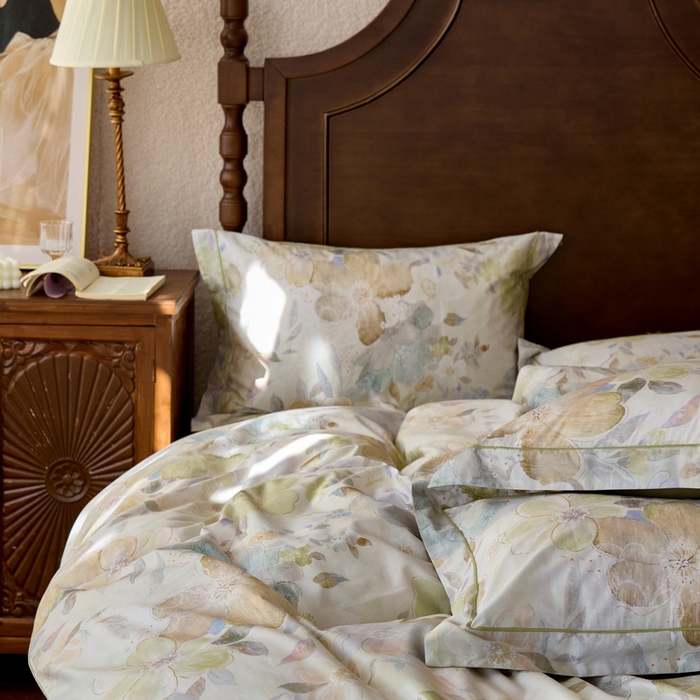 91家纺网 家纺一手货源 找家纺 由丽家纺 2025新款柔棉数码印花四件套系列 椿沐