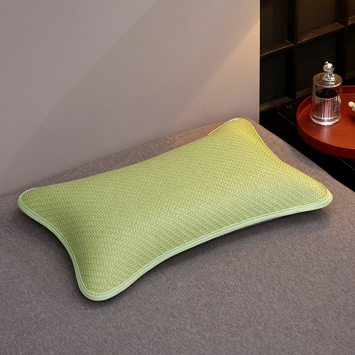 91家纺网 家纺一手货源 找家纺 2025新款纯色冰藤全荞麦枕夏凉凉感枕芯冰丝冰藤枕头 纯色冰藤全荞麦枕-嫩绿35*55cm