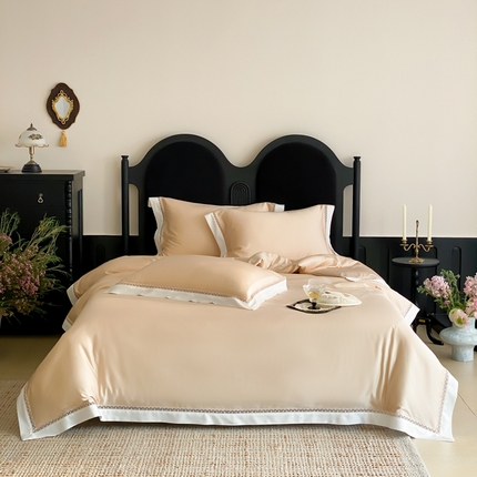 91家纺网 家纺一手货源 找家纺 云栖家居 2025天丝棉镂空四件套-观夏 观夏-香槟