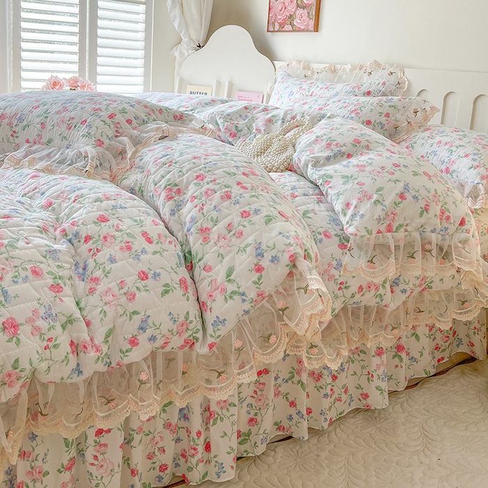 91家纺网 家纺一手货源 找家纺 网红馆 2025新款水洗棉印花床盖四件套 春不晚