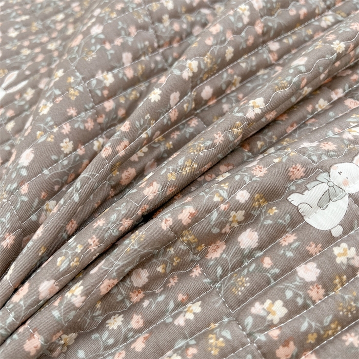 91家纺网 家纺一手货源 找家纺 恒爱 2025新款全棉印花单床盖 瞭望兔-咖