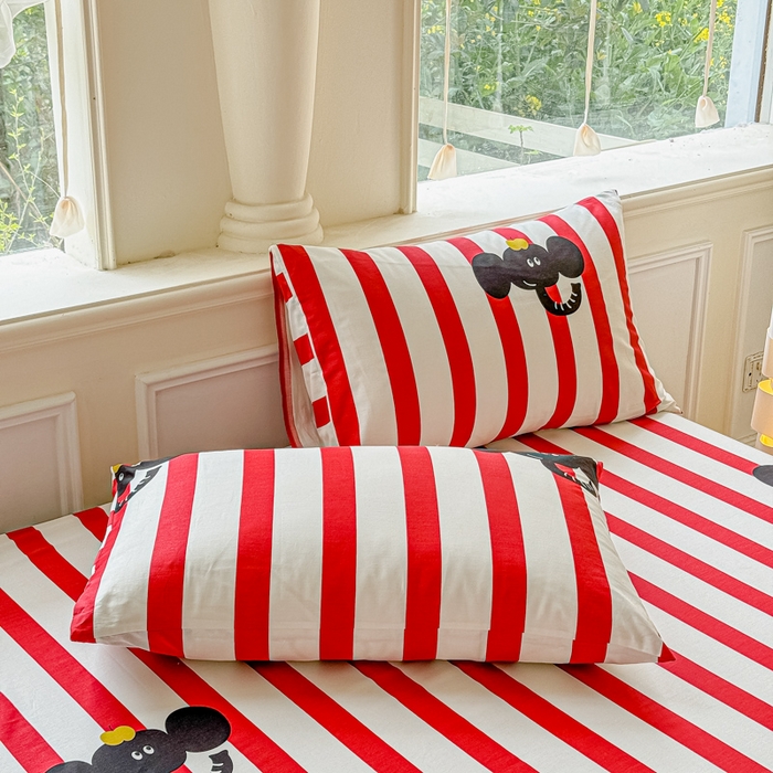 91家纺网 家纺一手货源 找家纺 2025新款全棉床单床笠 嘟嘟小象 床笠款