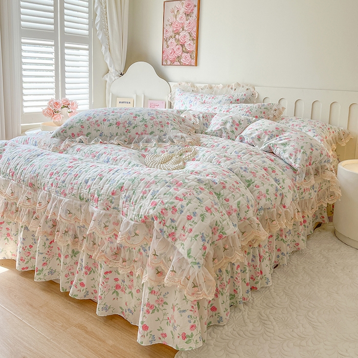 91家纺网 家纺一手货源 找家纺 网红馆 2025新款水洗棉印花床盖四件套 春不晚