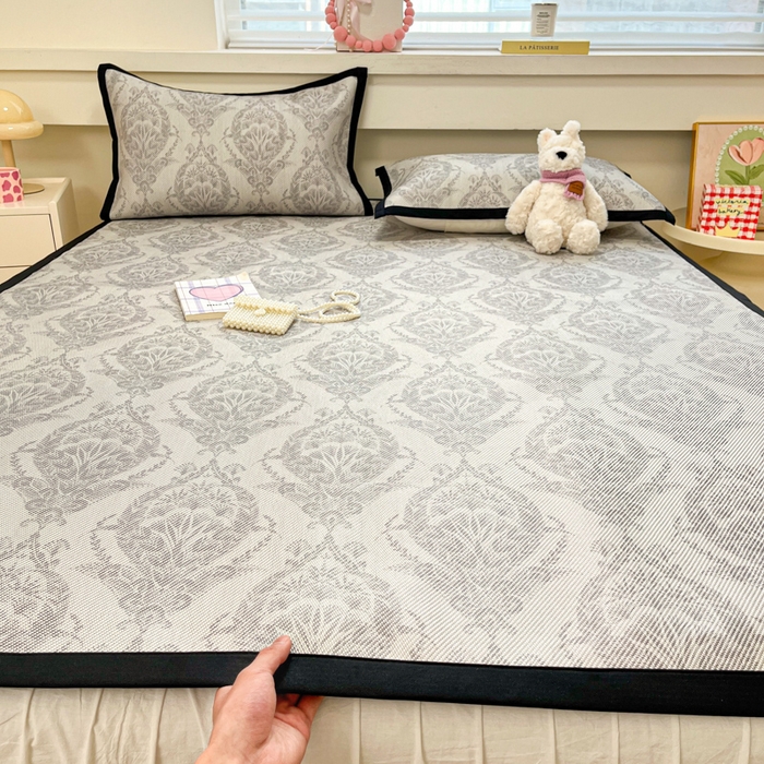 91家纺网 家纺一手货源 找家纺 慕澄家纺 2025新款小清新印花真冰藤系列凉席床席款 床席-威廉