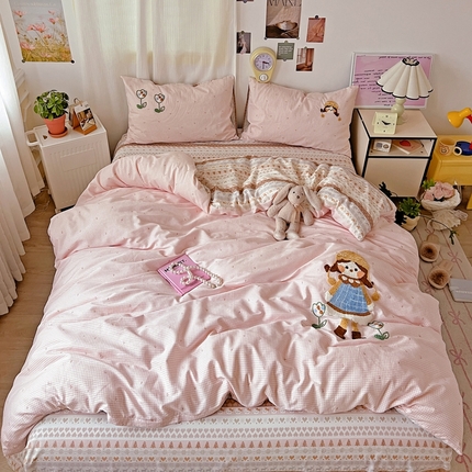 91家纺网 家纺一手货源 找家纺 （总）乐童家纺 2025新款13370纯棉毛巾绣呆萌系列四件套第二波