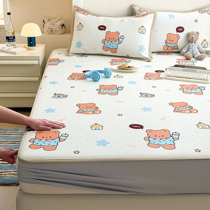 91家纺网 家纺一手货源 找家纺 （总）懒猫家纺 2025新款凉感斜纹床席款床笠款凉席-床笠款