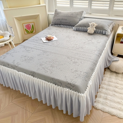 91家纺网 家纺一手货源 找家纺 （总）2025新款冰豆豆凉感床裙凉席席子-花之恋系列冰豆豆床裙凉席-花之恋系列