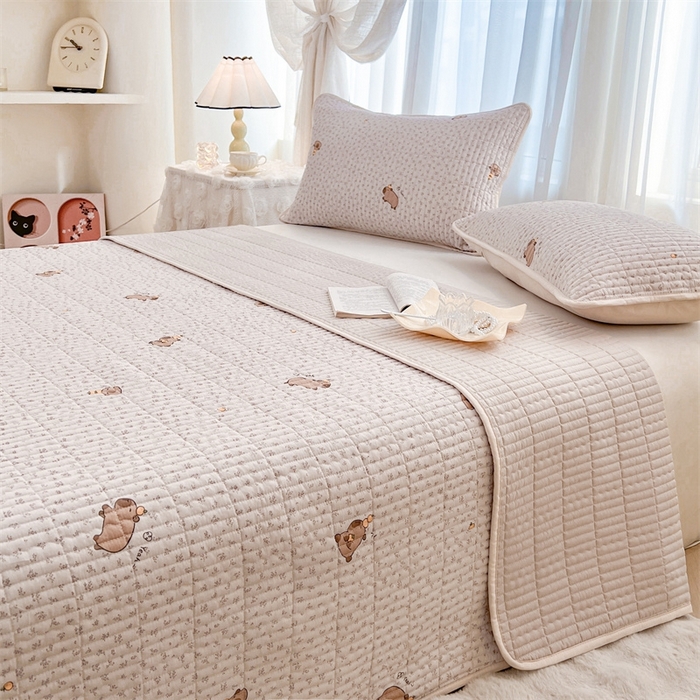 91家纺网 家纺一手货源 找家纺 恒爱 2025新款全棉印花单床盖 卡皮巴拉