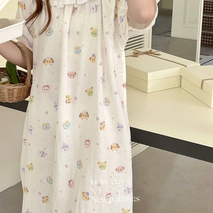 91家纺网 家纺一手货源 找家纺 （总）2025新款有氧纱蕾丝短袖裙