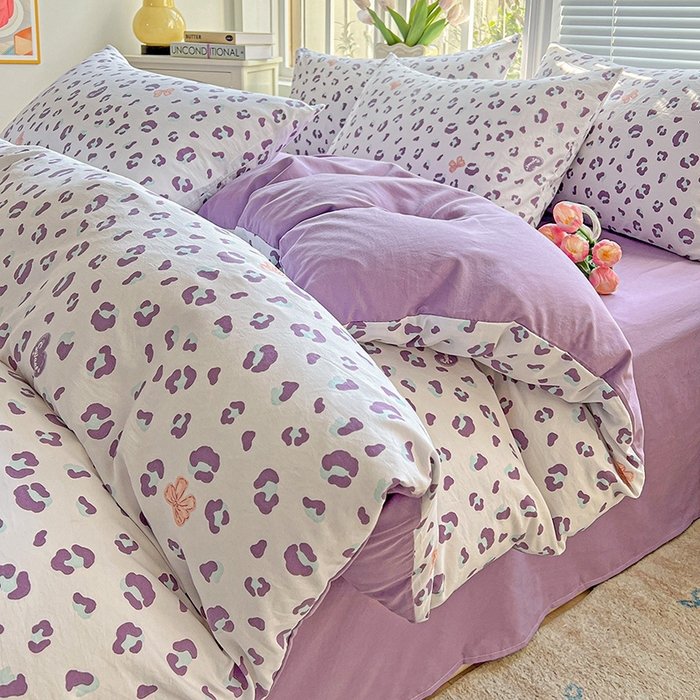 91家纺网 家纺一手货源 找家纺 2025新款水洗云朵糯糯棉简约风ins风小碎花被套床单款床笠款三四件套 么么哒