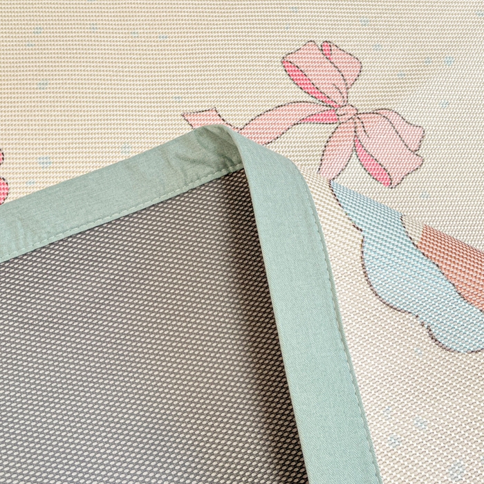 91家纺网 家纺一手货源 找家纺 慕澄家纺 2025新款小清新印花真冰藤系列凉席床席款 床席-游园会