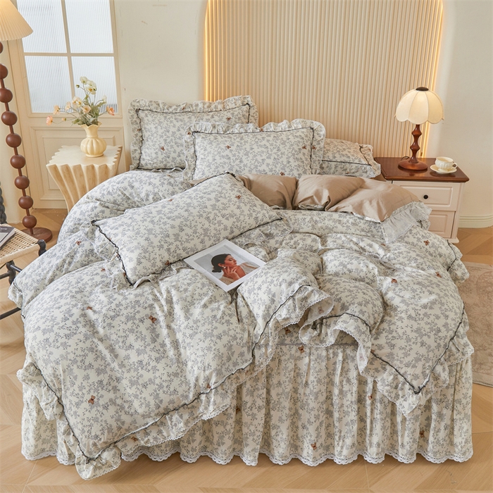 91家纺网 家纺一手货源 找家纺 （总）2025新款韩版全棉公主风床裙单品