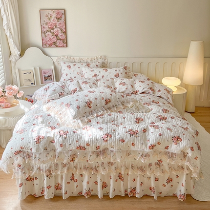 91家纺网 家纺一手货源 找家纺 （总）网红馆 2025新款水洗棉印花床盖四件套