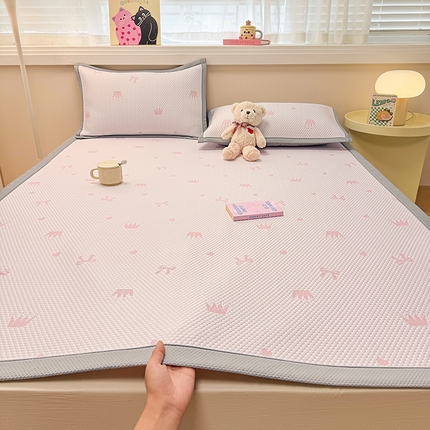 金盛纺 2025新款冰豆豆凉席-床席款 皇冠-粉