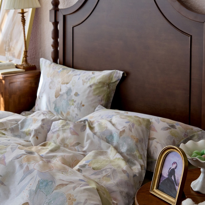 91家纺网 家纺一手货源 找家纺 由丽家纺 2025新款柔棉数码印花四件套系列 椿沐