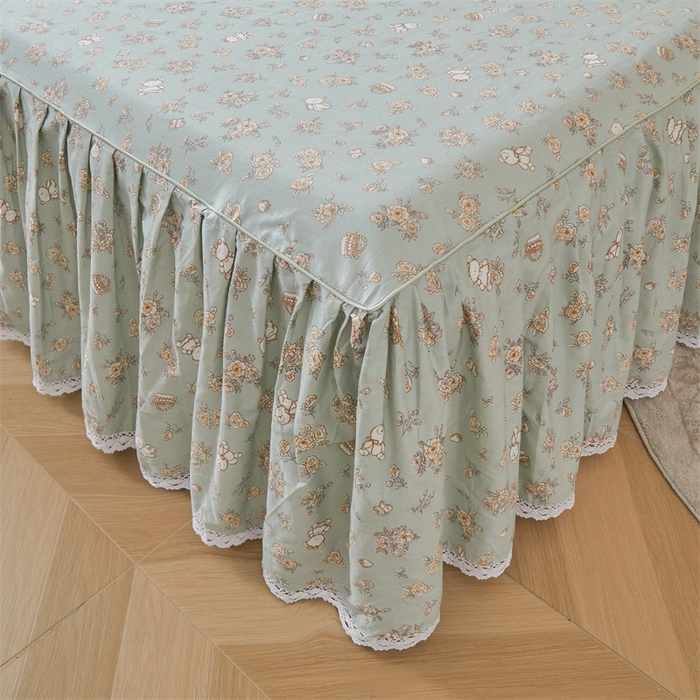 91家纺网 家纺一手货源 找家纺 2025新款韩版全棉公主风床裙单品 贝丽花都