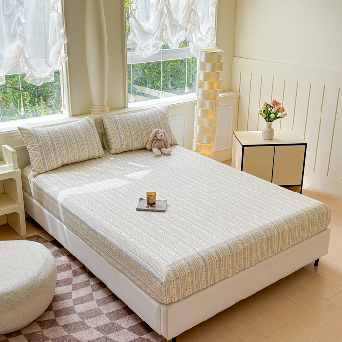 91家纺网 家纺一手货源 找家纺 2025新款全棉床单床笠 米娅 床笠款