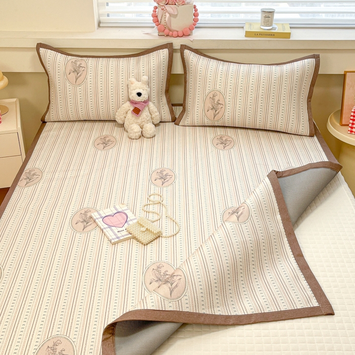 91家纺网 家纺一手货源 找家纺 慕澄家纺 2025新款小清新印花真冰藤系列凉席床席款 床席-意境