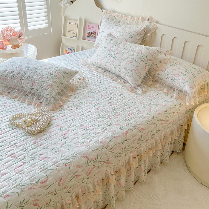 91家纺网 家纺一手货源 找家纺 网红馆 2025新款水洗棉印花床盖四件套 罗拉