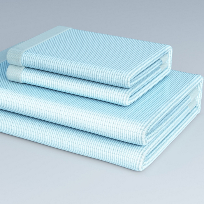 91家纺网 家纺一手货源 找家纺 2025新款云母冰川凉席床笠 云母冰川-蓝（条席）