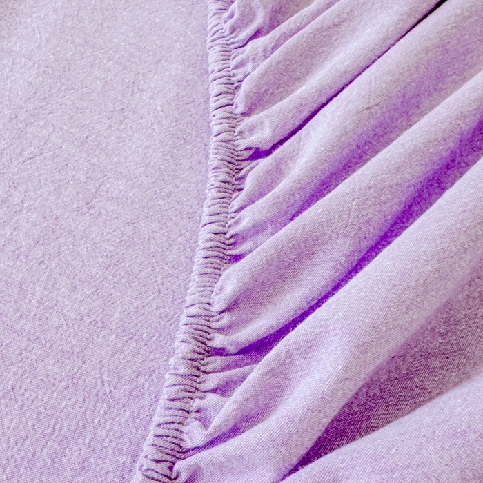 91家纺网 家纺一手货源 找家纺 2025新款全棉色织水洗棉床单床笠 魅紫 床笠款