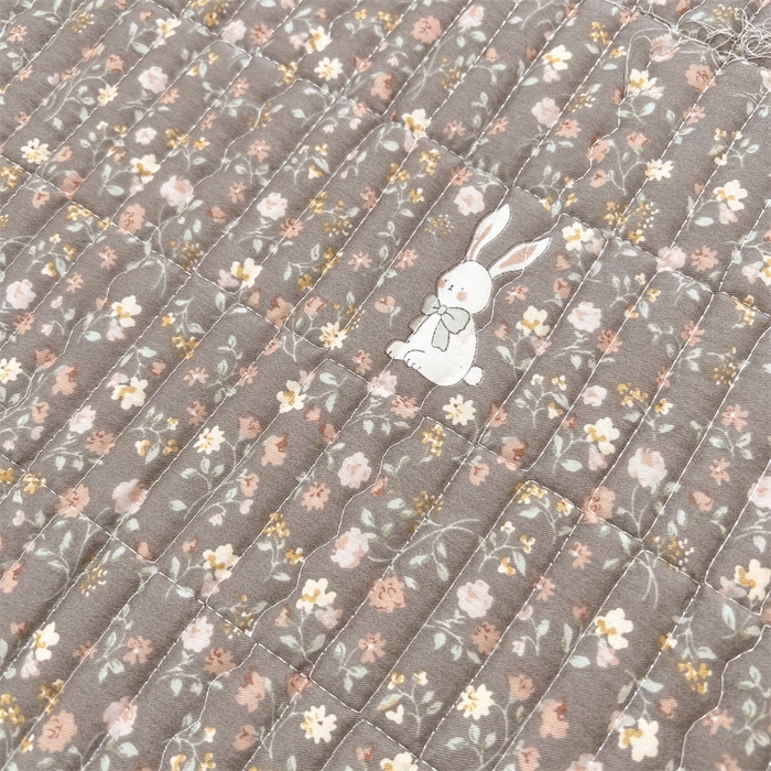 91家纺网 家纺一手货源 找家纺 恒爱 2025新款全棉印花单床盖 瞭望兔-咖