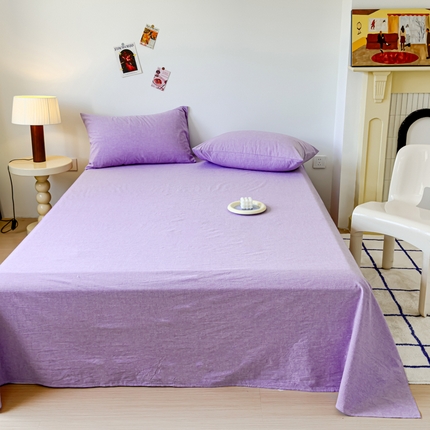2025新款全棉色织水洗棉床单床笠 魅紫 床单款