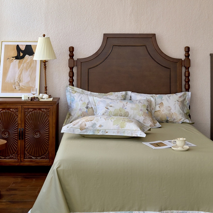 91家纺网 家纺一手货源 找家纺 由丽家纺 2025新款柔棉数码印花四件套系列 椿沐