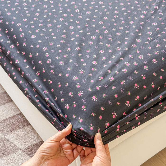 91家纺网 家纺一手货源 找家纺 2025新款全棉床单床笠 繁花 床笠款