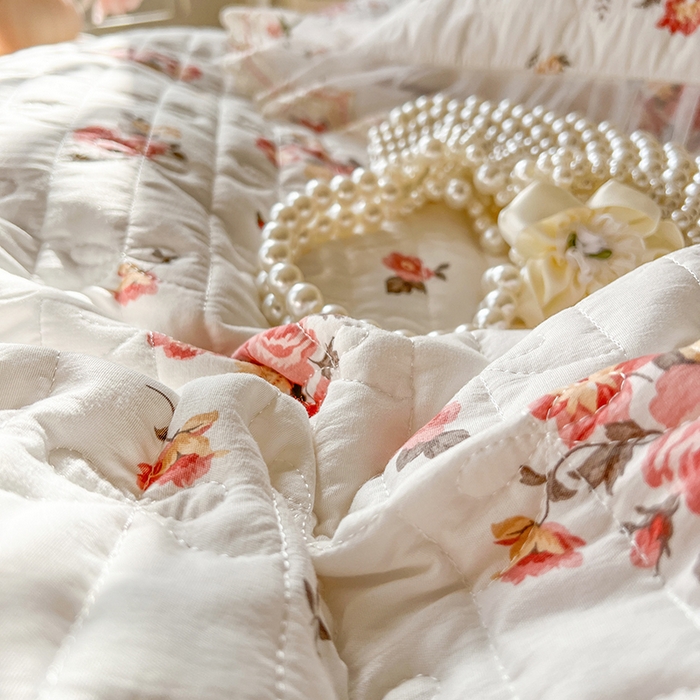 91家纺网 家纺一手货源 找家纺 网红馆 2025新款水洗棉印花床盖四件套 繁花似锦