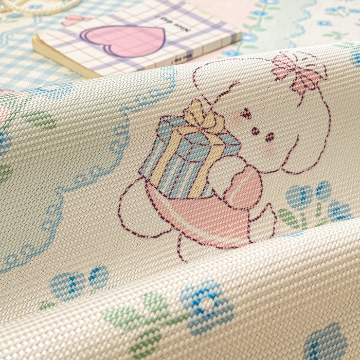 91家纺网 家纺一手货源 找家纺 慕澄家纺 2025新款小清新印花真冰藤系列凉席床席款 床席-蓝系宠儿