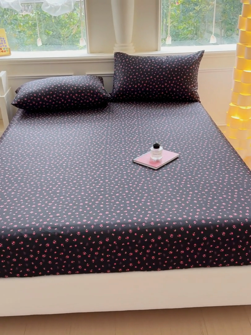 91家纺网 家纺一手货源 找家纺 2025新款全棉床单床笠 繁花 床笠款