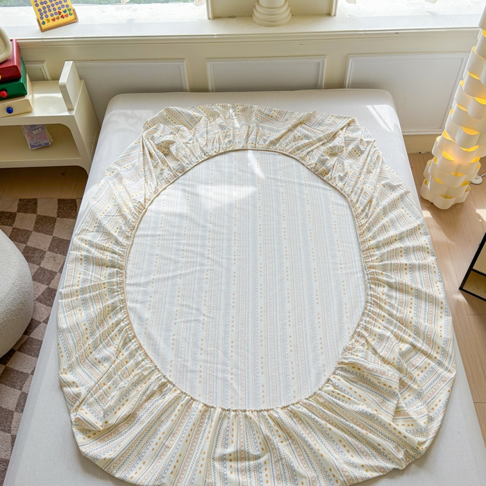 91家纺网 家纺一手货源 找家纺 2025新款全棉床单床笠 米娅 床笠款