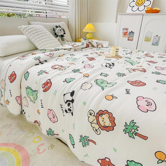  （提供买家秀 爆款花型 不断货）2025新款A类大豆针织棉夏被空调被夏凉被 快乐园