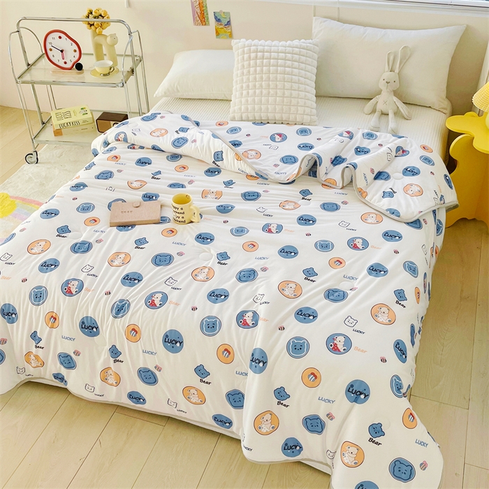 91家纺网 家纺一手货源 找家纺  （提供买家秀 爆款花型 不断货）2025新款A类大豆针织棉夏被空调被夏凉被 米米熊