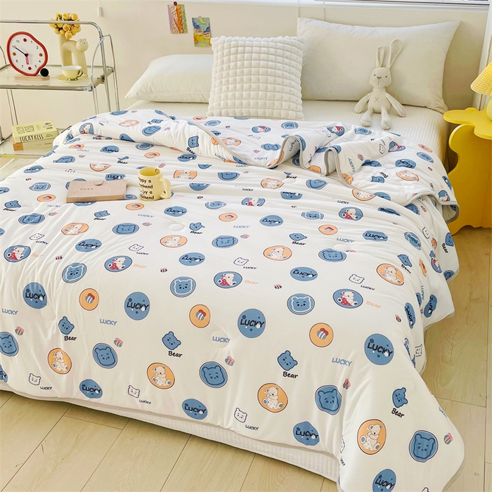 91家纺网 家纺一手货源 找家纺  （提供买家秀 爆款花型 不断货）2025新款A类大豆针织棉夏被空调被夏凉被 米米熊