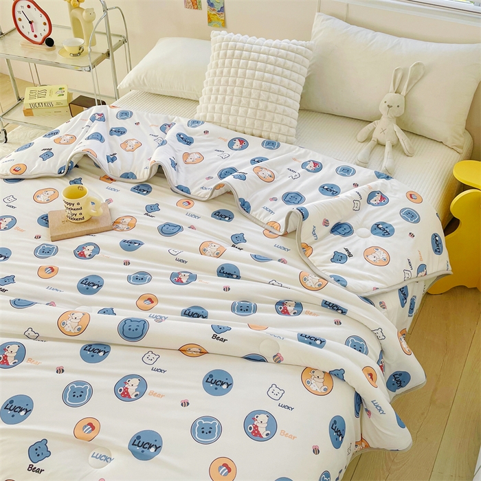 91家纺网 家纺一手货源 找家纺  （提供买家秀 爆款花型 不断货）2025新款A类大豆针织棉夏被空调被夏凉被 米米熊