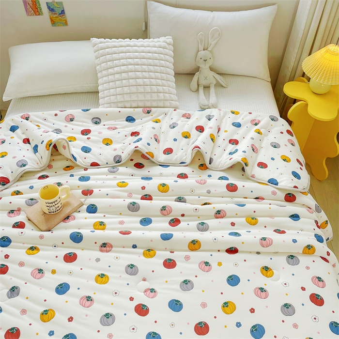 91家纺网 家纺一手货源 找家纺  （提供买家秀 爆款花型 不断货）2025新款A类大豆针织棉夏被空调被夏凉被 南瓜贝贝