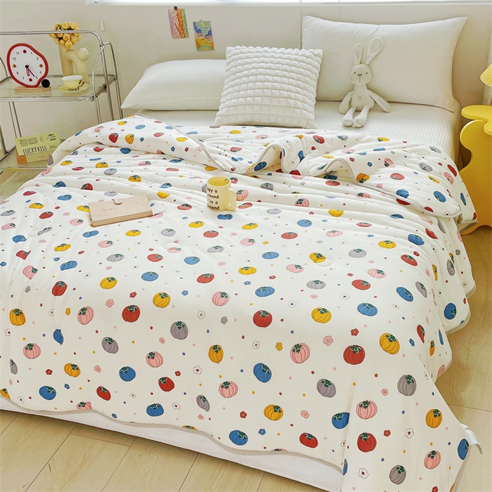 91家纺网 家纺一手货源 找家纺  （提供买家秀 爆款花型 不断货）2025新款A类大豆针织棉夏被空调被夏凉被 南瓜贝贝