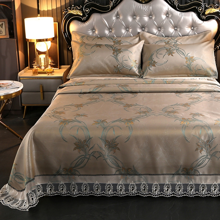 91家纺网 家纺一手货源 找家纺 席皇后 2025新款可机洗抗菌提花冰丝席 飞黄腾达