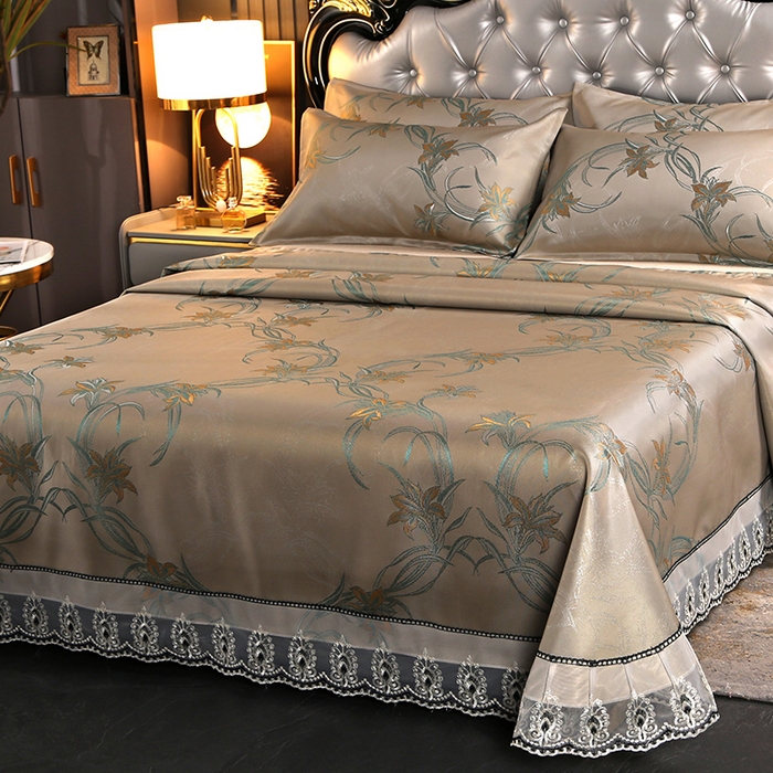 91家纺网 家纺一手货源 找家纺 席皇后 2025新款可机洗抗菌提花冰丝席 飞黄腾达