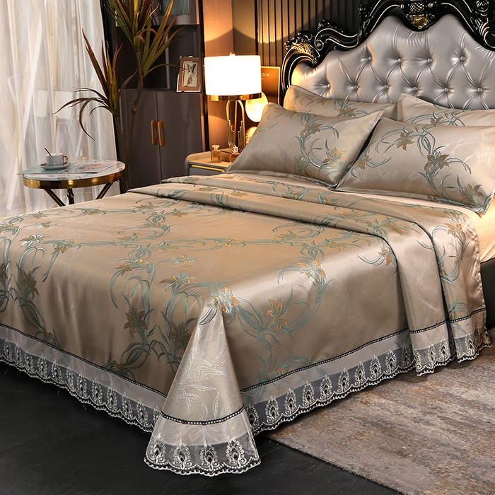 91家纺网 家纺一手货源 找家纺 席皇后 2025新款可机洗抗菌提花冰丝席 飞黄腾达