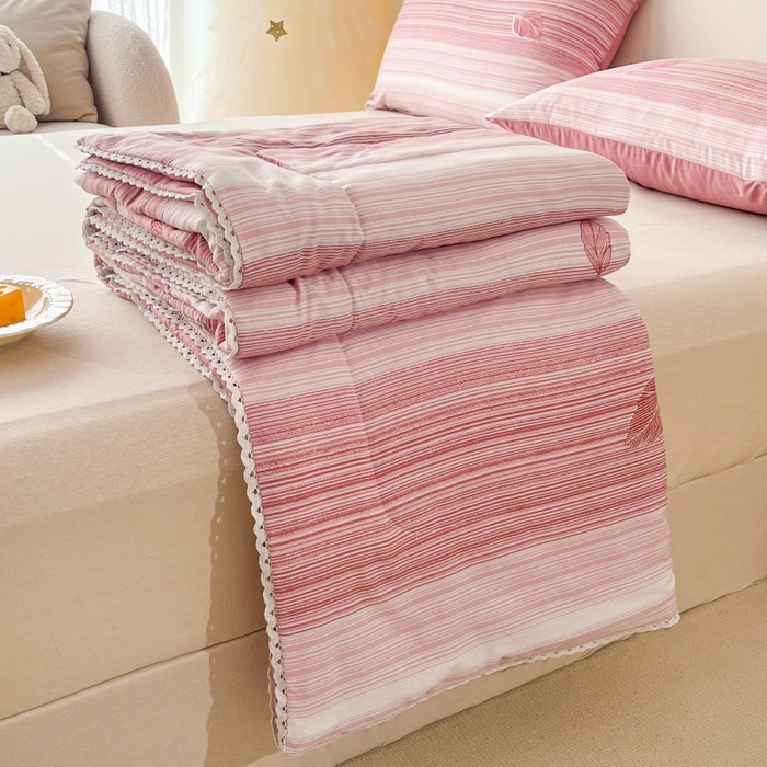  （提供买家秀 爆款花型 不断货）2025新款水洗棉亲肤舒适印花夏被、夏被四件套 枫叶红