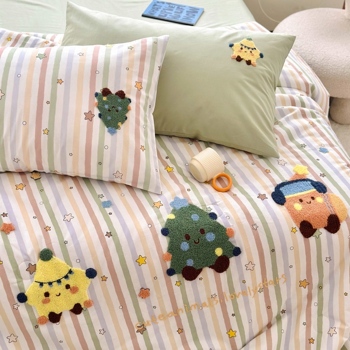 91家纺网 家纺一手货源 找家纺 （总）如意朵 2025新款可爱卡通全棉小清新毛巾绣夏被