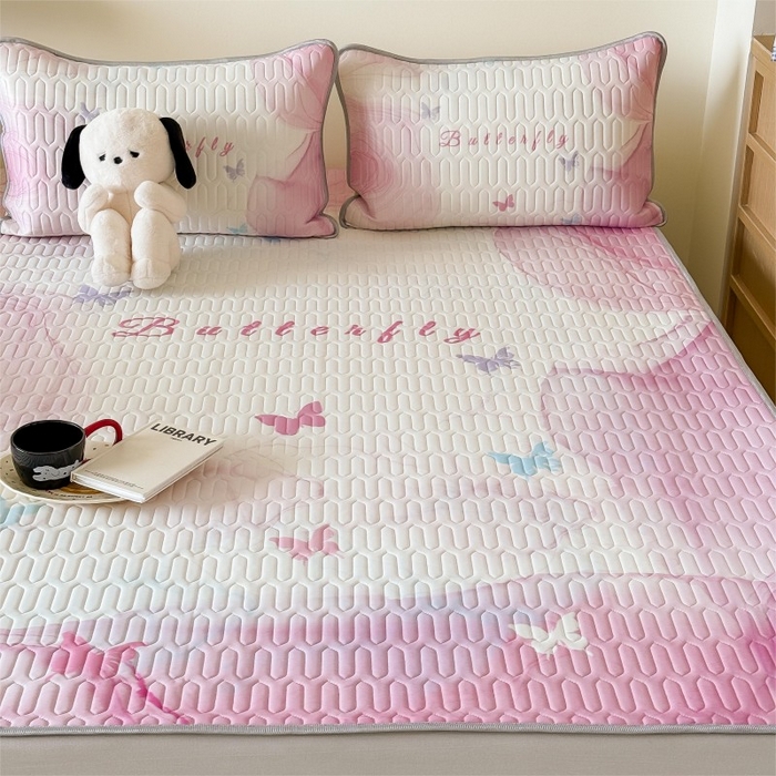 91家纺网 家纺一手货源 找家纺 顾里家纺 2025新款凉感丝数码印花ins大版卡通席三件套 梦境之花