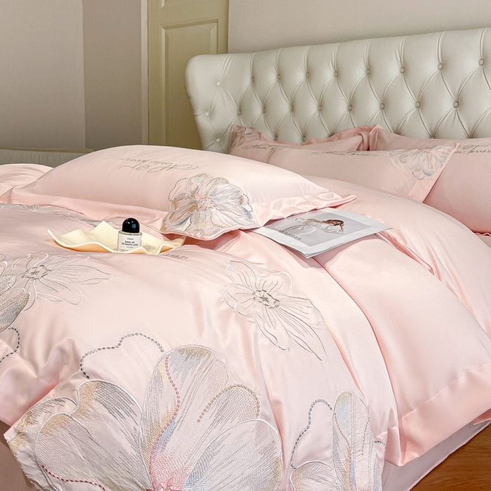 91家纺网 家纺一手货源 找家纺 （总）新方向 2025新款天丝刺绣四件套-时光