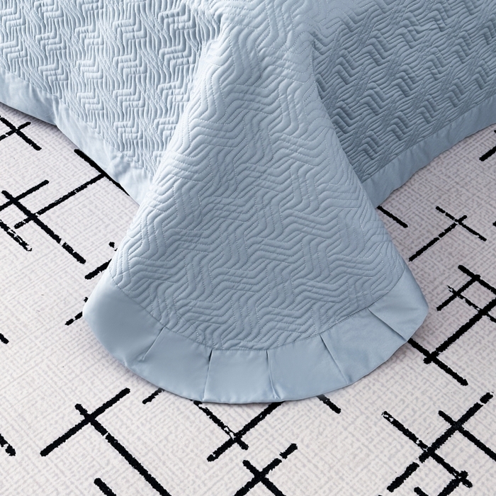 91家纺网 家纺一手货源 找家纺 美伦美焕 2025新款简约轻奢绣花四件套-蔓绣 蔓绣-北极蓝