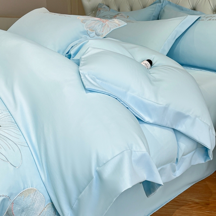 91家纺网 家纺一手货源 找家纺 新方向 2025新款天丝刺绣四件套-时光 时光-以太兰