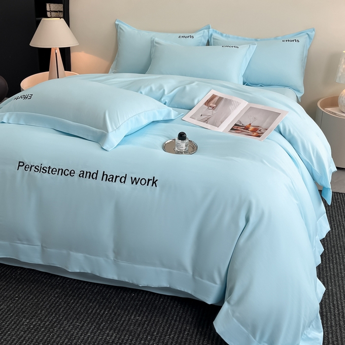 91家纺网 家纺一手货源 找家纺 新方向 2025新款天丝刺绣四件套-有理想 有理想-以太蓝